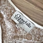 CHOWCHILLA VINTAGE | Boho Hippie Beige Floral maxi Dress Beige Tan Tassel | Smal Photo 5