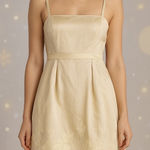 Lucy Paris  Embroidered Gold Fit & Flare Dress Medium Photo 0