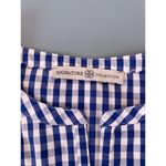 Signature Collection womens blue/white checker top with floral embroidery size L Blue Size L Photo 3