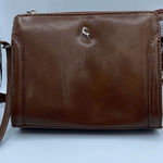 Vintage leather Ashwood crossbody satchel bag nut brown smooth leather. Photo 0