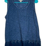 Style & Co  Vintage Blue Sleeveless Lace Embroidered Shirt Size PXL EUC #2774 Photo 0