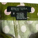 Etcetera vtg  green with pink polka dot and ruffle pant  stretch Photo 2