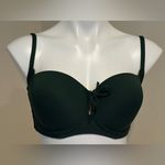 Shade & Shore Women's Hunter Green Light Lift Tie-Front Keyhole Pique Bikini Top Photo 0