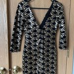 Windsor Black And Gold Sequined Dress Photo 2