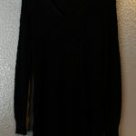 Pink republic  Black Ribbed Knit Sweater Women’s Long Sleeve V-Neck Pullover Photo 0