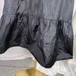 ZARA Black Puff Sleeve Peplum Blouse Small Short Sleeve Tie Back Lightweight New Photo 4