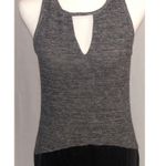 THML  Dress ~ Cute Shift Dress With Faux Leather Bottom ~ Gray & Black ~ Small Photo 2