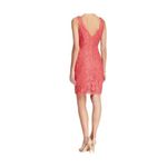 Adrianna Papell  Floral Lace Sleeveless V-Neck Dress Size 8 Coral Pink Photo 1