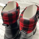 Marc Fisher  Aboli Plaid Trimmed Boots Lug Sole Lace-Up Hiker Booties Black Photo 7