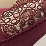 Moral Fiber burgundy Fitted Embellished Blouse Size M Photo 4