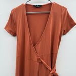 Lulus  Evolve Rust Orange Short Sleeve Wrap Maxi Dress‎ Sz S Photo 3