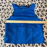 Bebe Blue Mesh Cutouts Sleeveless Crop Top Exposed Zipper Back Size L Photo 9