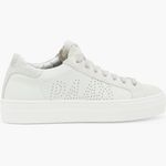 P448  Low Top Distressed Leather Sneaker in Glitter Suede size 38 thea coyote Photo 2