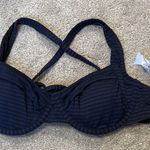 Cupshe  Dark Blue Wired Crossback Lace Up Swim Bikini Top Size S Photo 2