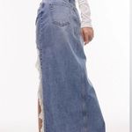 Topshop  Rip Slit Denim Skirt In Blue Photo 2