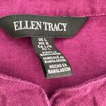 Ellen Tracy 100% Linen Plum Purple Sleeveless Shirt L Photo 6