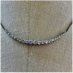 Silpada Siplada Sterling Silver CZ Curved Bar Necklace 925 Box Chain Photo 1