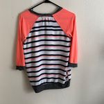 Jolt Coral and Gray Striped Long Sleeve Top Photo 2