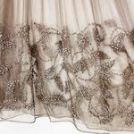 Randi & Will Pirouette Dress Mink Sheer Fantasy Hand Embroidered Chenille Fawn Brown Photo 5