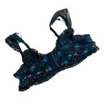 Torrid Curve size 2 2x black floral lace bra ruffle lingerie red blue underwire Photo 1