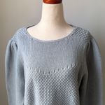 Wrap London Soft Blue Women's Sweater Size 14 Knit Organic Cotton Crewneck Photo 2