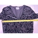 Saylor  Black Velvet Burnout Floral Pattern Romper with Long Sleeves. Size S Photo 4