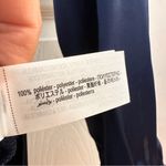 ZARA  Satin Effect V Neck Button Down Shirt Navy Blue sz Small Photo 13