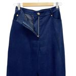 St. John  Sport Pants Size 4 Navy Blue Straight Leg Stretch Trousers Logo Button Photo 4