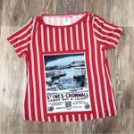 Apriori by Escada Vintage Striped Graphic Tee 12 EUC Red Photo 0