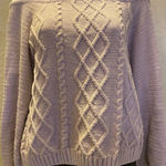 My Michelle MM by Michelle Women’s Lavender Cable Knit Off-Shoulder Sweater Medium Cozy Chic Photo 10