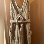 A.L.C. Frank olive strappy back wrap linen blend midi dress Photo 7