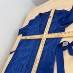 EXPRESS Shirt Dress Women M Blue Roll Tab Sleeve Belted Open Hidden Button Front Photo 9