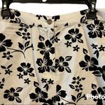 David N Sport Black and White Hawaiian Tropical Floral High Waist Cotton Skirt Size 14 Photo 2