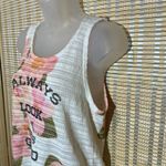 Wild Kiss Pink White Pebbled Fabric Hooded Tank Top I Always Look This Good M Size M Photo 6