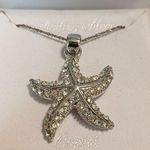 Silver crystal sea star necklace Photo 0