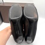 Gucci  Sachalin GG Buckle Patent Black Leather Peep Toe Heels Sz 39.5 Luxury Photo 5