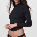 Vuori Long Sleeve Crush Rashguard Small Black Swim Shirt Surf Paddle Beach Photo 0