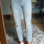 H&M High Waisted Straight Ripped Jeans Photo 0