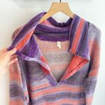 Anthropologie Daily Practice 1/2 Zip Striped Tunic Turtleneck Sweater Dress Photo 5