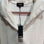 MONROW Quarter Zip Pullover Sweatshirt Top Womens XL Cream Collar Terrycloth NWT Photo 3