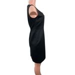 Talbots ‎ Petites Black Sleeveless Satin Dress Size 8P Square Neck Photo 1