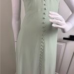 Azazie  BECCA Agave Sheath V-Neck Chiffon Dress.  B4 Photo 4