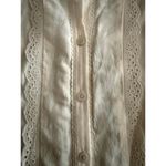 Torrid NEW  Challis Eyelet Blouse Top Size 2 2X Peplum Button Down Ivory Viscose Photo 7