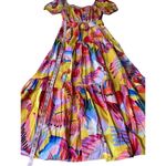 Farm Rio  Neon Macaws Puff Sleeve Belted Cotton Maxi Dress Photo 10