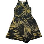 Jason Wu Size M Sleeveless Botanical Knit Romper Black Gold Vacation Resortwear Photo 1