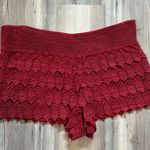 Hippie Laundry  oversized  Medium Crochet Tiered Shorts waist is 17, length is 10 Photo 1