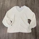 1. State  Ivory V-Neck Sweater with Balloon Sleeves Photo 6