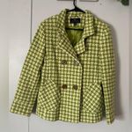 Gallery  Lime Green Checkered Women's Pea Coat Photo 0