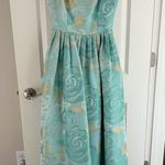 Adrianna Papell  Mint Green Floral Print Jacquard Ball Gown | Size 2 Photo 3