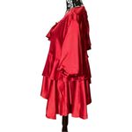 Us Together Satin Balloon Sleeve Asymmetrical Ruffled Blouse Red Size 1X Photo 3